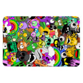Monsters Leuke Karakters Halloween Patroon Magneet (Horizontaal)