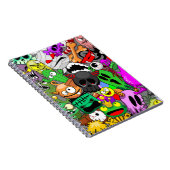 Monsters Leuke Karakters Halloween Patroon Notitieboek (Rechterzijde)