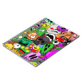 Monsters Leuke Karakters Halloween Patroon Notitieboek (Linkerzijde)