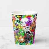 Monsters Leuke Karakters Halloween Patroon Papieren Bekers (Links)