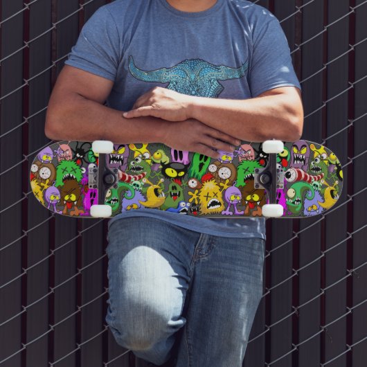 Monsters Leuke Karakters Halloween Patroon Persoonlijk Skateboard (Buiten 3)