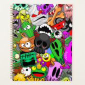Monsters Leuke Karakters Halloween Patroon Planner (Voorkant)
