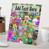 Monsters Leuke Karakters Halloween Patroon Reclamebord Met Voetstuk (Insitu)