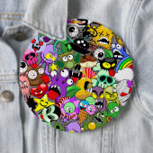 Monsters Leuke Karakters Halloween Patroon Ronde Button 6,0 Cm (In situ)