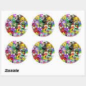 Monsters Leuke Karakters Halloween Patroon Ronde Sticker (Vel)