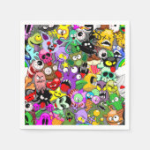 Monsters Leuke Karakters Halloween Patroon Servet (Voorkant)