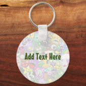 Monsters Leuke Karakters Halloween Patroon Sleutelhanger (Achterkant)