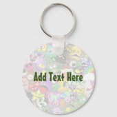 Monsters Leuke Karakters Halloween Patroon Sleutelhanger (Achterkant)