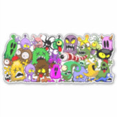 Monsters Leuke Karakters Halloween Patroon Sticker (Voorkant)