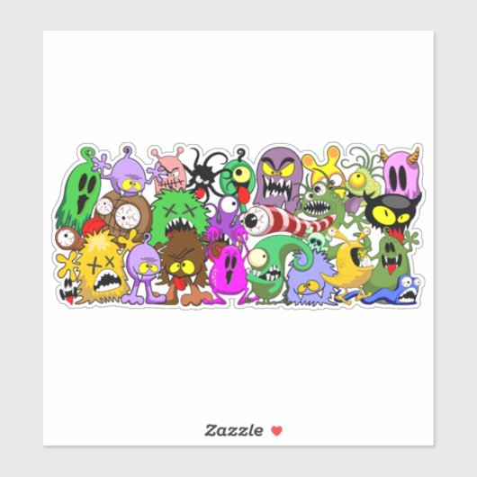 Monsters Leuke Karakters Halloween Patroon Sticker (Vel)