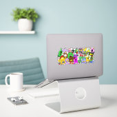 Monsters Leuke Karakters Halloween Patroon Sticker (Laptop op bureau)