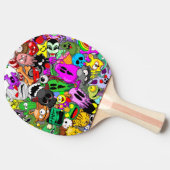 Monsters Leuke Karakters Halloween Patroon Tafeltennisbatje (Zijkant)