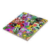 Monsters Leuke Karakters Halloween Patroon Tegeltje (Zijkant)