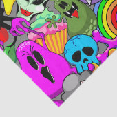 Monsters Leuke Karakters Halloween Patroon Tissuepapier (Detail)