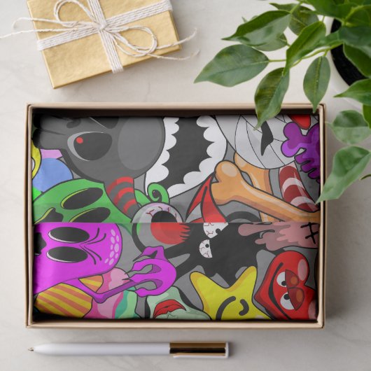 Monsters Leuke Karakters Halloween Patroon Tissuepapier (Geschenk)