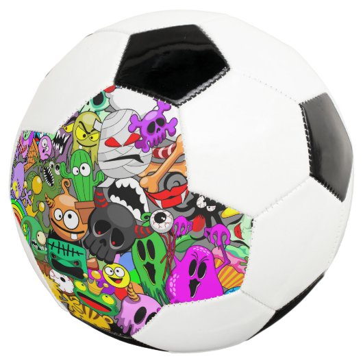 Monsters Leuke Karakters Halloween Patroon Voetbal (Drie kwart)