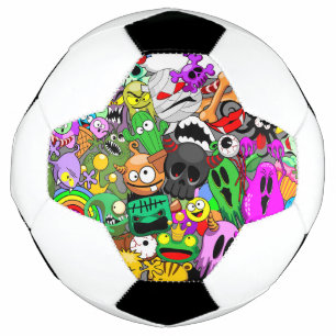 Monsters Leuke Karakters Halloween Patroon Voetbal