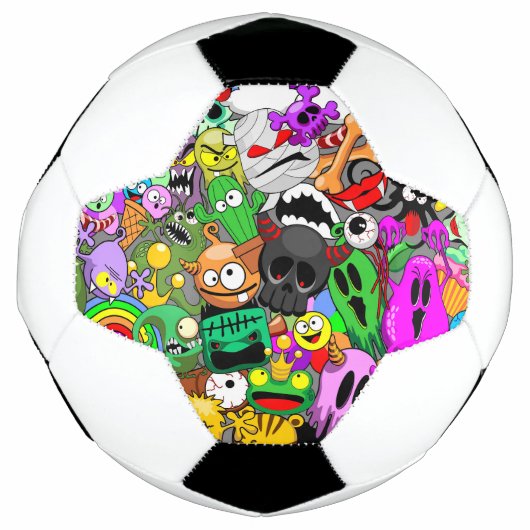 Monsters Leuke Karakters Halloween Patroon Voetbal (Voorkant)