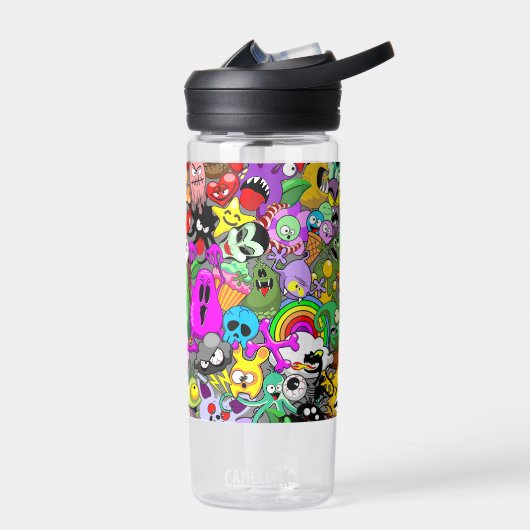 Monsters Leuke Karakters Halloween Patroon Waterfles (Links)