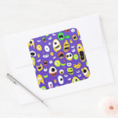 Monsters met grote ogen vierkante sticker (Envelop)