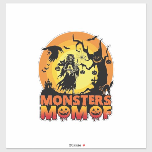 Monsters Moeder Halloween Monster Geest Skelet Spo Sticker (Vel)