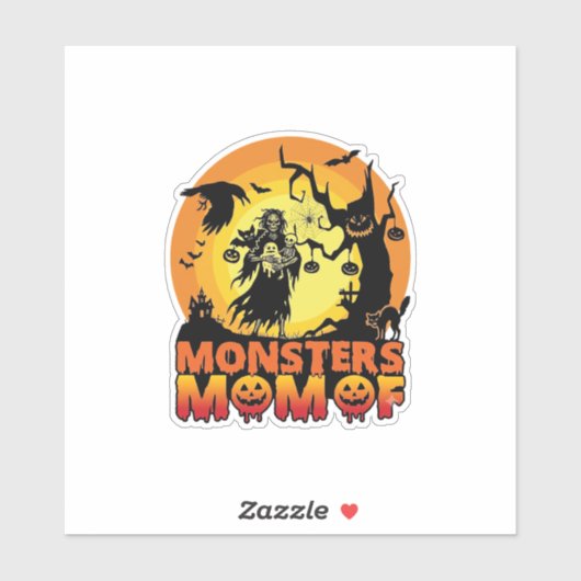 Monsters Moeder Halloween Monster Geest Skelet Spo Sticker (Vel)