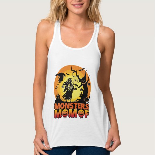 Monsters Moeder Halloween Monster Geest Skelet Spo Tanktop (Voorkant)