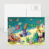 Monsters op het strand briefkaart (Voorkant / Achterkant)