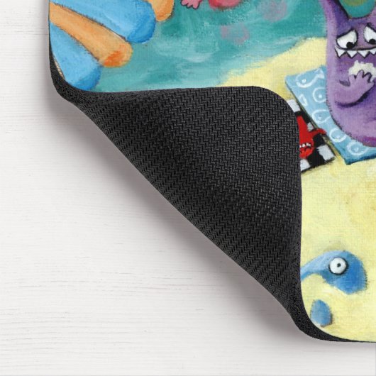 Monsters op het strand muismat (Hoek)