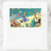 Monsters op het strand rechthoekige sticker (Tas)
