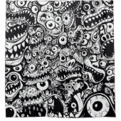 monsters patroon lelijk abstract spooky eng grieze douchegordijn (Voorkant)