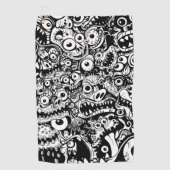 monsters patroon lelijk abstract spooky eng grieze golfhanddoek (Voorkant)