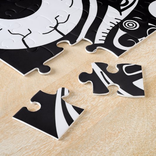 monsters patroon lelijk abstract spooky eng grieze legpuzzel (Zijkant)