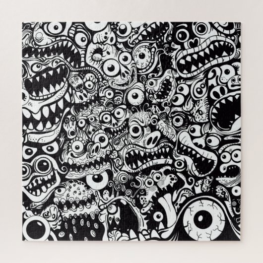 monsters patroon lelijk abstract spooky eng grieze legpuzzel (Verticaal)