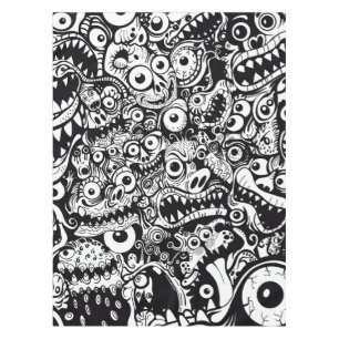 monsters patroon lelijk abstract spooky eng grieze tafelkleed