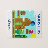 Monsters puzzel met de naam van het kind. legpuzzel (Horizontaal)