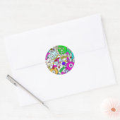 monsters ronde sticker (Envelop)