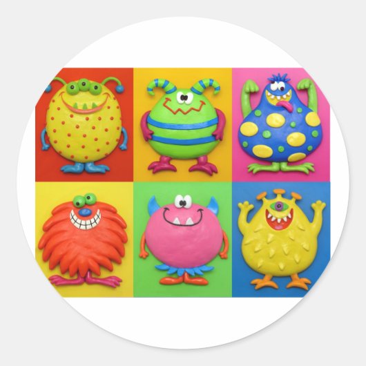 Monsters Ronde Sticker (Voorkant)