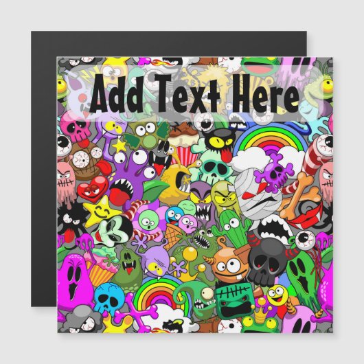 Monsters Schattige Tekens Halloween Patroon  (Voorkant / Achterkant)