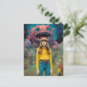 Monsters schrikken me niet af Kleurrijke Fantasy A Briefkaart (Staand voorkant)