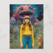 Monsters schrikken me niet af Kleurrijke Fantasy A Briefkaart (Voorkant)