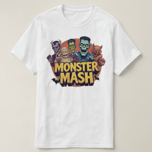 Monsters T-shirt Retro Halloween (Design voorkant)