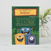 Monsters Three Uitnodiging (Staand voorkant)