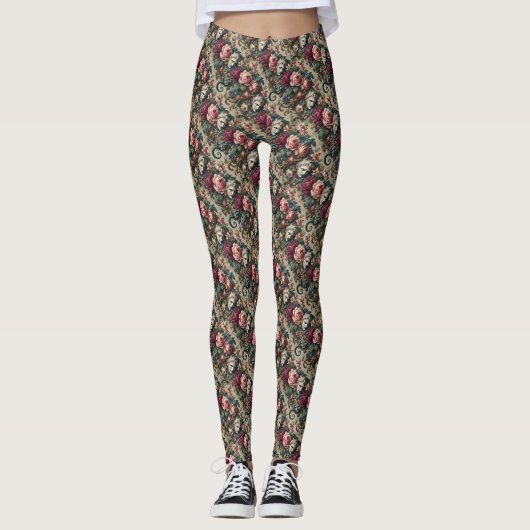 Monsters tussen Mannen – Gotisch Victoriaans Delir Leggings (Voorkant)