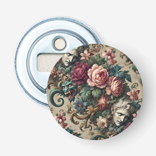 Monsters tussen Mannen - Gotische Barok Button Flesopener (Voorkant)