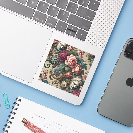 Monsters tussen Mannen - Gotische Barok Sticker (Laptop met iPhone)