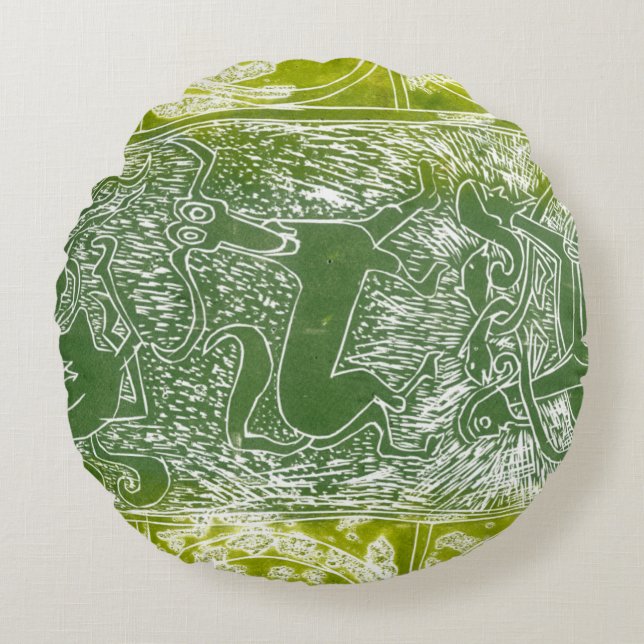 Monsters van Aberlamno Rond Kussen (Voorkant)