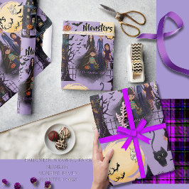 Monsters van het spookhuis Continu Halloween Cadeaupapier