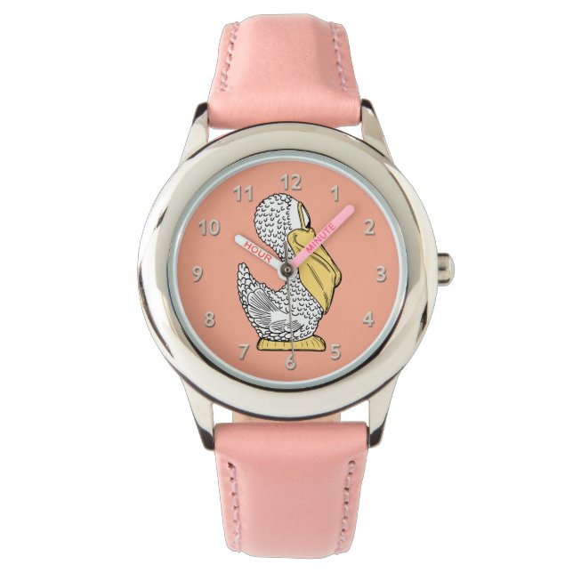 Monsters van kinderen van Cute Pelican Horloge (Voorkant)