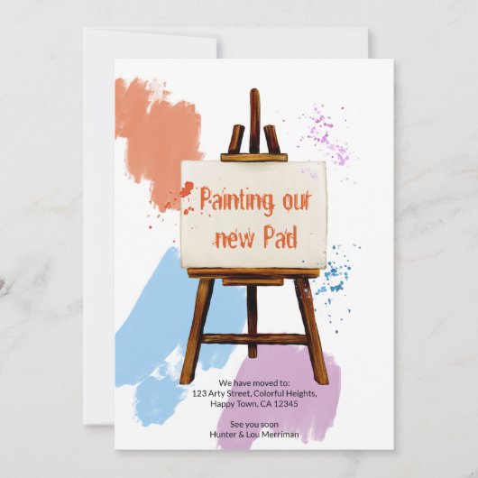 Monsters van kleurrijke verf | Artiest Easel Funny Aankondiging (Voorkant)